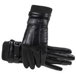 Winter Gloves Men Women Windproof Warm Thick Leather Thermal Mittens Touchscreen