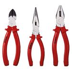 Amtech - Set of Pliers for Trimming and Cutting Wires, Cables, and Rubber, Home DIY, Durable Drop Forged Steel, Easy to Use with Anti-Slip Handles (3 Piece)