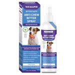 WEALLIN Bitter Dog Spray, 200ml Bitter Apple Dog Spray, Anti Chew Spray for Dogs Behavior Training Aid, Dog Repellent Spray Stops Chewing Biting & Licking, Protects Furniture for Indoor & Outdoor Use