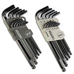 AGARO 26pcs Hex Allen Key Wrench Set - Inch/MM With Ball End, Black