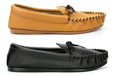 Mens Leather Moccasins Mens Moccasin Slippers Mens Leather Moccasin Slippers Mens Moccasins Mens Slip On Slippers Outdoor Sole Black/Tan Made in UK 10 UK