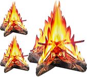 Tatuo 3 Set Artificial Fire Fake Flame 3D Fire Campfire Centerpiece Flame Torch for Christmas Party Decoration, 12 Inch Tall