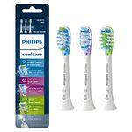 Philips Sonicare replacement toothbrush head variety pack - 1 Premium Plaque Control + 1 Premium Gum Care + 1 Premium White, HX9073/65, Smart recognition, White 3-pk