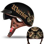 Retro Motorcycle Half Helmet, Open Face Moped Helmet Bike Cruiser Chopper Scooter Crash Moped ATV ECE Approved for Men and Women Adult M~XXL