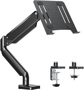 MOUNTUP Laptop Arm Mount for Desk Holds 3.3-17.6lbs, Single Laptop Computer Desk Mount for 13-17 Inch Notebook Fully Adjustable Laptop Tray Stand with Gas Spring Arm, with Clamp/Grommet Base MU4007