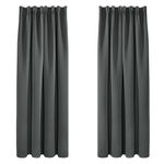 Deconovo Thermal Insulated Curtains Pencil Pleat Curtains Blackout Curtains Kids Curtains for Bedroom Dark Grey W55x102L Inch One Pair