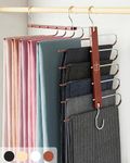 MORALVE Trouser Hangers Space Saving - 2 Pack European Beechwood Scarf Hangers - Closet Organiser Jean Hangers - Scarf Holder Closet Space Saving Hangers - Pants Rack Leggings Hanger Space Saver