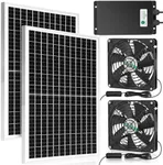 blessny Solar Rechargeable Dual Fan