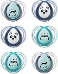 Tommee Tippee Anytime Soothers, Symmetrical Orthodontic Design, BPA-Free Silicone, 6-18 Months, Pack of 6