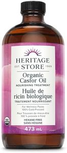 Heritage Store – Organic Castor Oil | 100% Organic & Cold-Pressed | For Wellness Packs | Ideal for All Skin Types | Hexane-Free | 473 ml (16 oz.)