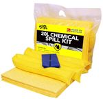 20L Spill Kits (Chemical) UK Manufactured, Yellow, Use for Spills Involving Aggressive Chemicals, Acids, Alkalis, For Indoor/Outdoor Use – On-the-go bag