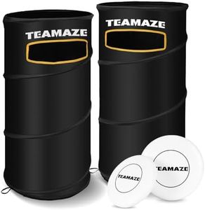 Teamaze Portable Disc Golf Basket Set with 2 Flying Discs | Foldable Backyard & Beach Toss Game for Adults | All-Weather Outdoor Games with Carry Bag | Perfect for Lawn, Tailgating & Camping Games