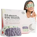 LivaClean 24 Steam Eye Mask for Dry Eyes, Dark Circles & Puffiness | Warm & Self Heating | Ear Hooks to Stay On | Lavendar, Chamile & Unscented | Disposable