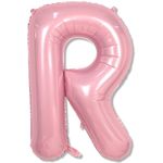 Big Letter Balloon R, 40" Pastel Pink Mylar Helium Alphabet Customize Name Balloon Letters, Self Inflating Baby Pink Foil R Custom Letter Balloon for Girl Women Birthday Party Baby Shower Decoration