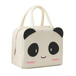 Insulated Lunch Bag Tote Bag for Women Wide Open Insulated Cooler Bag Water-Resistant Thermal Leak-Proof Lunch Organizer for Men Girls Outdoor Picnic Work (BlackPanda)