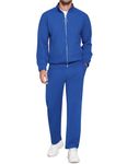 COOFANDY Men'S Tracksuits 2 Piece Outfit Casual Sweat Suits Long Sleeve Track Suit Jogger Outfits Sapphire Blue Medium