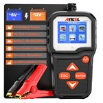 ANCEL BA301 6V 12V Car Battery Load Tester Analyzer Automotive Battery Cranking and Charging System Test Tool for Motorcycle, Car, Boat, Light Truck and More