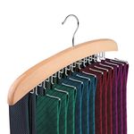 Tie Rack, Tie Hanger Wooden Tie Hanger Single Hooks 24 Binding Natural Wooden Hanger Organizer Rack, Best Choice for Your Closet Organizer