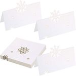 Christmas Snowflakes Place Name Cards Table Cards Tent Cards Snowflake Die Cut Design for Christmas Winter Theme Frozen Theme Party (30 Sheet)