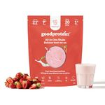 Good Protein Vegan Plant-based Protein Powder 100% Natural, Non-GMO, Dairy-free, Gluten-free, Soy-free, No Added Sugar and Nothing Artificial. Strawberries & Cream All-in-One Shake 880 grams