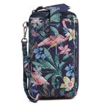 Vera Bradley Cotton Large Smartphone Wristlet with RFID Protection, Flamingo Garden, One Size