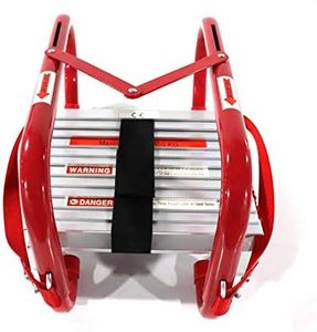 Portable Fire Ladder 2 Story Emergency Escape Ladder 15 Ft with Wide Steps V Center Support