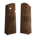 WWII M1911 / 1911 .45 Colt Handmade Checkered Ebony Wood Pistol Grips - Repro (Designer Colt)