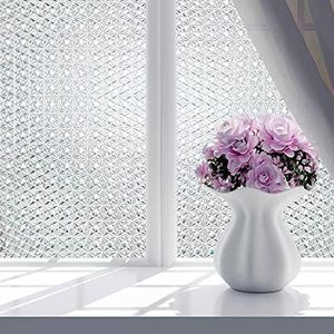 Privacy Window Film Non-Adhesive Window Film Static Cling Film Anti-UV Static for Office, Bathroom Living Room and Office (44.5*200cm)
