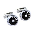 MRCUFF Jet Propeller Engine Fan Airplane Propellor Pair of Cufflinks in a Presentation Gift Box & Polishing Cloth, Metal, gemless