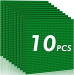 Mlikero 10 Pack Classic Baseplates Building Plates- Large 10" x 10" Building Bricks, Compatible with All Major Brands and Activity Table, for Builders Age 3+ (Green)