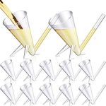 Gerrii Champagne Shooter Champagne Glasses with Stand Reusable Champagne Shooter Unbreakable Acrylic Champagne Flute Shooter for Bachelorette Party Gifts (12 Pcs)