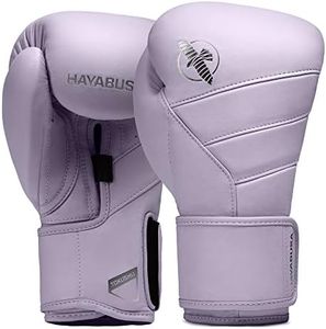 Hayabusa T3 Kanpeki Leather Boxing Gloves Men and Women for Training Sparring Heavy Bag and Mitt Work - Wisteria Purple, 14oz