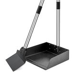 Pooper Scooper for Large Dogs, Adjustable Long Handle Metal Tray and Spade Poop Scooper for Dogs with Bin for Pet Waste Removal, No Bending Clean Up Pooper Scooper for Medium and Large Dogs