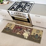 Ottomanson Siesta Collection Kitchen Chef Design Rubberback Runner Rug, 50 cm x 150 cm, Beige Chef