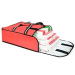 Foxhound Pizza Delivery Bag Insulated - 5 16 Inch Pizza Boxes, 46x46x20cm Pizza Bag for Restaurants, Takeaway, Pizza Bag Delivery, Uber Eats Delivery Bag, Deliveroo Bags - Red