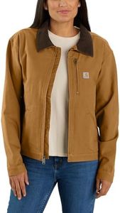 Carhartt Men's Rugged Flex Loose Fit Canvas Detroit Jacket, Carhartt Brown, Medium