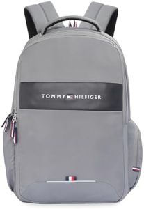 Tommy Hilfiger Joshua Polyester Laptop Backpack, LIGHT GREY, M, Formal