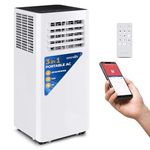 SereneLife Compact Freestanding Portable Air Conditioner-10,000 BTU Indoor Free Standing AC Unit w/Dehumidifier & Fan Modes For Home, Office, School & Business Rooms Up To 300 Sq. Ft-SLPAC105W