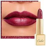 OULAC Metallic Shine Glitter Lipstick, Wine Red High Impact Lipcolor, Lightweight Soft and Ultra Hydrating, Long Lasting, Vegan & Cruelty-Free, Full-Coverage Lip Color 4.3 g/0.15 One Last Kiss (14)