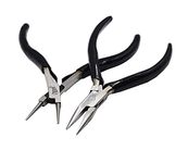 OSCAR Mini Type Black Chain Nose Plier and Round Nose Pliers Jewelry Beading Tools