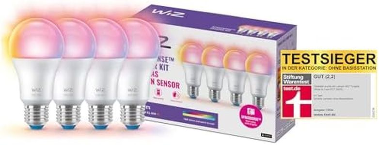 WiZ Smart Bulb 60W A60 E27, 4pcs, Wi-Fi, Bluetooth, Multiple Shades of White, Wide Color Palette, App Control