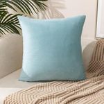 Torque - Velvet Cushion Cover (12x12 Inch, Sky Blue) - Pack of 1 | Soft Cushion Pillow Covers for Sofa, Bed, Living Room, Bedroom