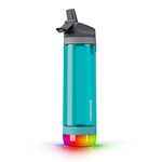 Hidrate Spark PRO Lite Smart Water Bottle – Tritan Plastic – Tracks Water Intake with Bluetooth, LED Glow Reminder When You Need to Drink – Straw Lid, 24 oz, Sea Glass