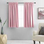 DONREN 48 Inch Pink Curtains Blackout Drapes for Loft - Room Darkening Thermal Insulated Solid Rod Pocket Panels for Girls Room (2 Panels,52 by 48-Inch)