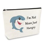 Funny Shark Gifts Makeup Bag Shark Lover Gift for Girls Women Sharks Week Gift Sharks Ocean Animals Themed Cosmetic Bag Birthday Graduation Gifts for Friends Shark Girls Shark Stuff Diver Travel Pouch