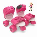 Toy Imagine Adjustable Inline Roller Skates for Kids Girls Age 4–12 | Beginner-Friendly Skating Shoes with Front Brake & Polyurethane Wheels | Skates for Boys & Girls 4+ Years (Pink, Size 5–12 UK)