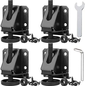 Anwenk Leveling Feet Heavy Duty Furniture Levelers Adjustable Table Leg Leveler w/Lock Nuts for Furniture,Table, Cabinets, Workbench,Shelving Units and More,Black