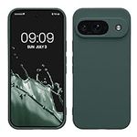 kwmobile Case Compatible with Google Pixel 9 Case - Protective Slim TPU Phone Cover - Soft Matte Finish - Moss Green