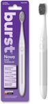 Burst Nova Sonic Toothbrush (White) | Sonic Powered Teeth Whitening | Super-Soft Bristles | 18,000VPM | 2 Minute Timer | Aluminum Handle | Replaceable Brush Head | Compact Size | with AAA Battery