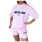 Veriliss Womens Tracksuit Two Piece Summer Outfit Causal Oversized Outfit Ladies Shorts Sleeve Pullover and Loose Short Sweatpants Loungewear Sets Gym Activewear(Pink,S)